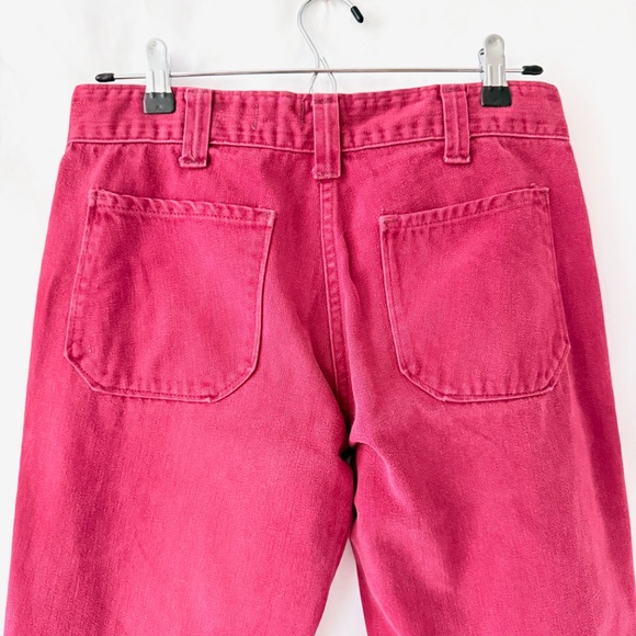 30 waist 1970s Dark Red Bell Bottom Jeans, Mid Rise Saks Fifth Ave - Picture 5 of 7